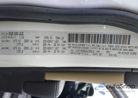 2016 Jeep Cherokee Sport from USA, damaged, VIN 1C4PJMAB8GW238916